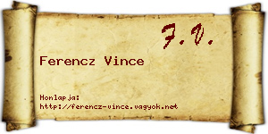 Ferencz Vince névjegykártya
